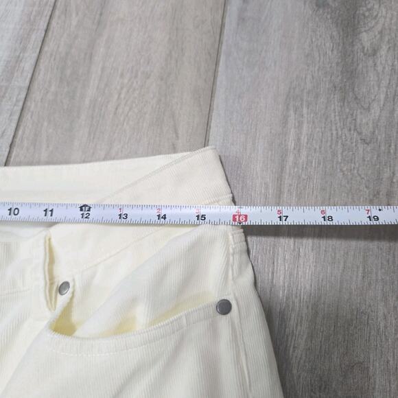 BRAND NEW! EILEEN FISHER COTTON VELVETEEN STRAIGHT LEG JEANS Beige SIZE 12 - Picture 6 of 11